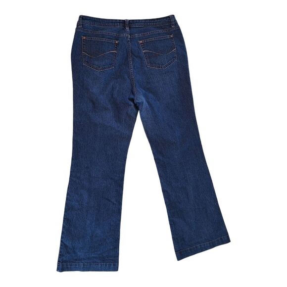 Faded Glory Stretch Flare Blue Jeans Plus Size 16 Dark Wash Denim Below Waist - Picture 4 of 13